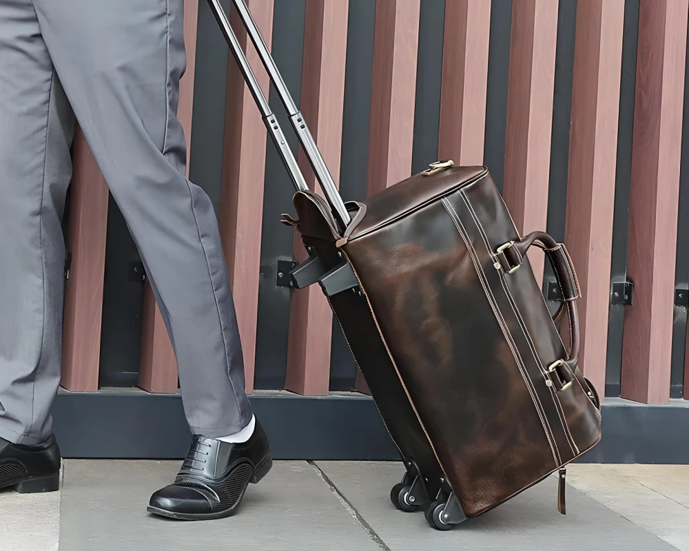 leather garment bag carry on